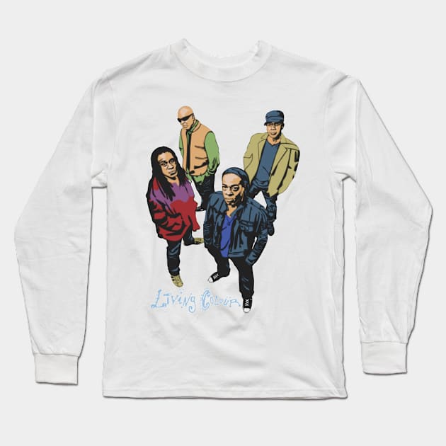 Living Colour 4 Long Sleeve T-Shirt by Vidi MusiCartoon